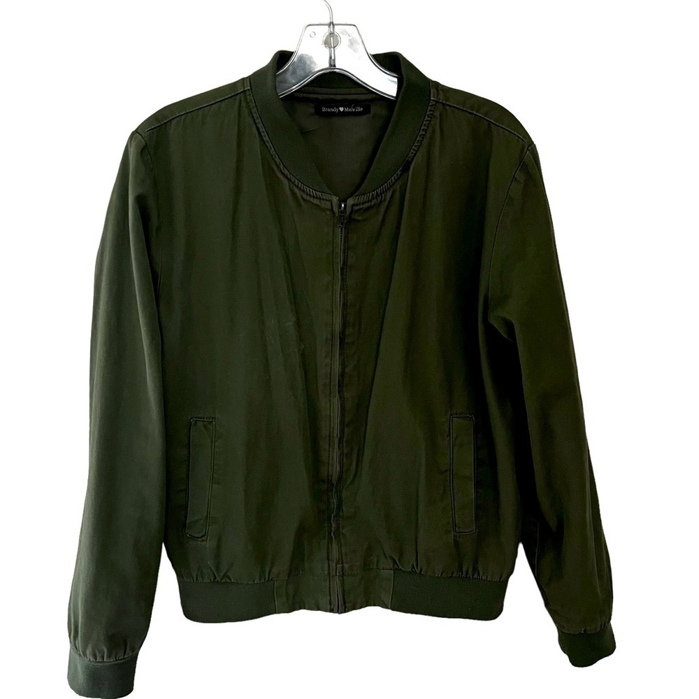 Brandy Melville Jacket Medium Full Zip Army Green